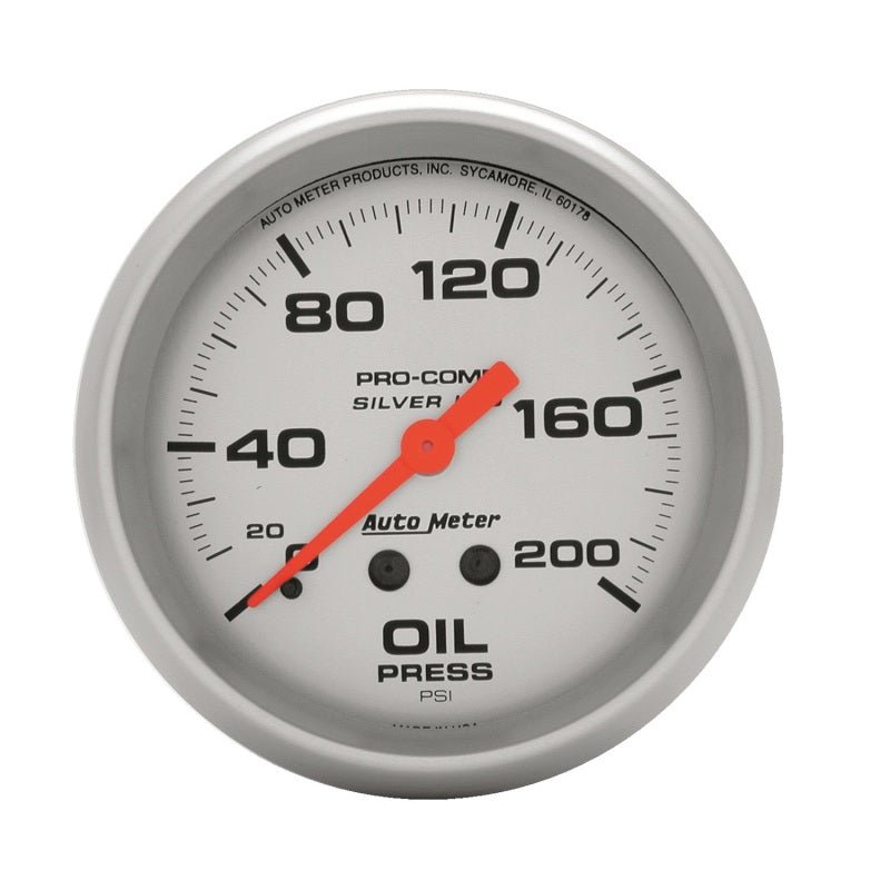 AutoMeter - AutoMeter Gauge Oil Press 2-5/8in. 200PSI Liquid Filled Mech Ultra-Lite - Demon Performance