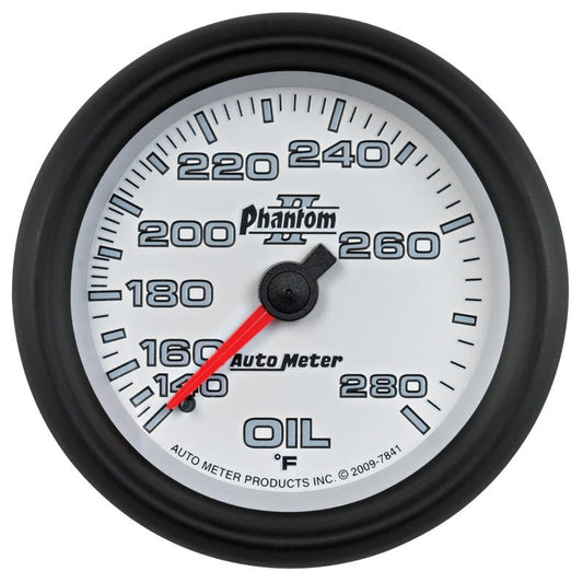 AutoMeter - AutoMeter Gauge Oil Temp 2-5/8in. 140-280 Deg. F Mechanical Phantom II - Demon Performance
