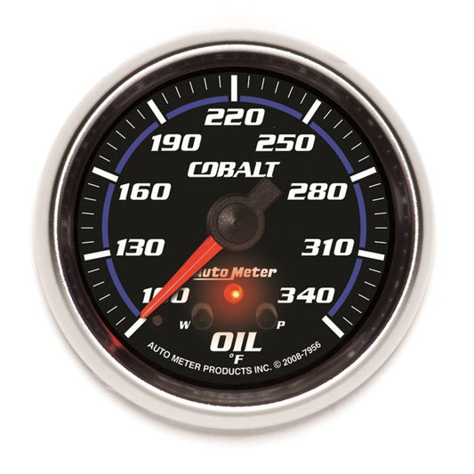 AutoMeter - AutoMeter Gauge Oil Temp 2-5/8in. 340 Deg. F Stepper Motor W/ Peak & Warn Cobalt - Demon Performance
