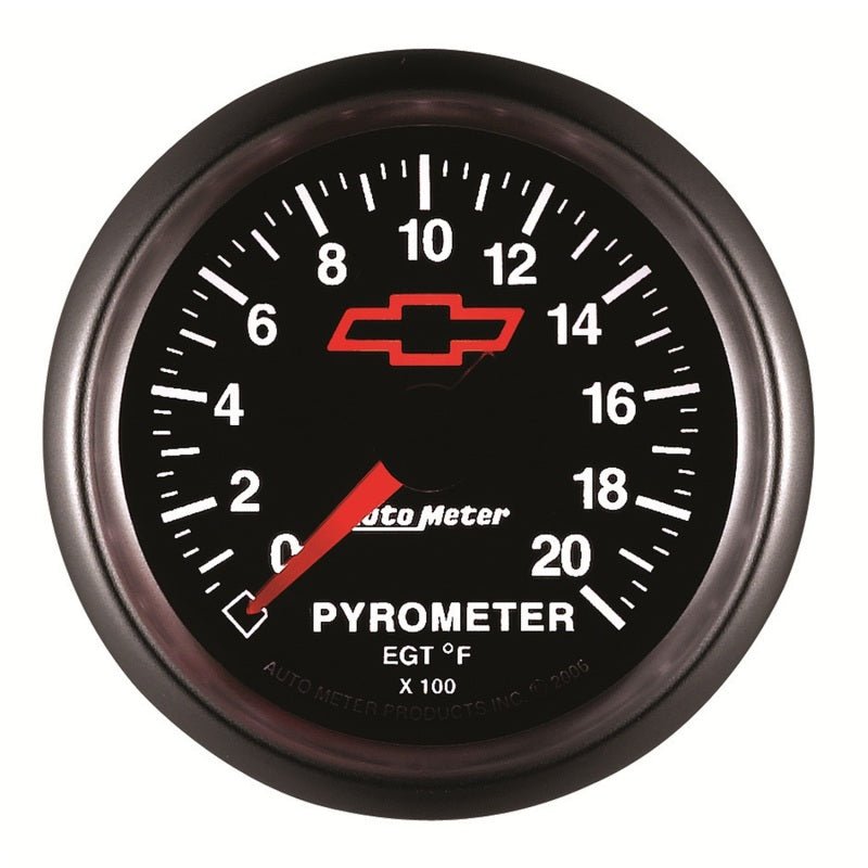 AutoMeter - AutoMeter Gauge Pyrometer (Egt) 2-1/16in. 2000 Deg. F Stepper Motor Chevy Red Bowtie Black - Demon Performance