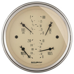 AutoMeter - AutoMeter Gauge Quad 3-3/8in. 0 Ohm(e) to 90 Ohm(f)Elec Antique Beige - Demon Performance
