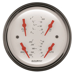 AutoMeter - AutoMeter Gauge Quad 3-3/8in. 0 Ohm(e) to 90 Ohm(f)Elec Arctic White - Demon Performance