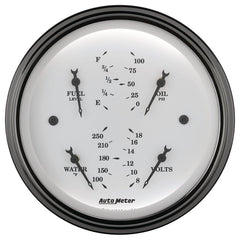 AutoMeter - AutoMeter Gauge Quad 3-3/8in. 0 Ohm(e) to 90 Ohm(f)Elec Old Tyme White - Demon Performance