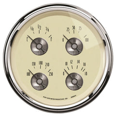 AutoMeter - AutoMeter Gauge Quad 5in. 0 Ohm(e) to 90 Ohm(f) Elec Prestige Antq. Ivory - Demon Performance