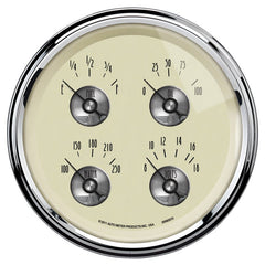 AutoMeter - AutoMeter Gauge Quad 5in. 0 Ohm(e) to 90 Ohm(f) Elec Prestige Antq. Ivory - Demon Performance