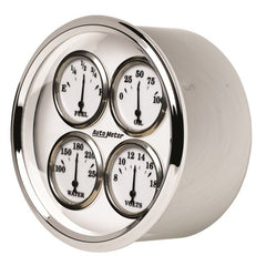 AutoMeter - AutoMeter Gauge Quad 5in. 0 Ohm(e) to 90 Ohm(f)Elec Old Tyme White II - Demon Performance