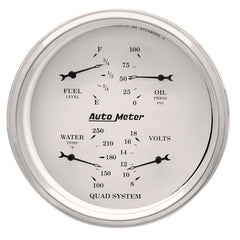 AutoMeter - AutoMeter Gauge Quad 5in. 240 Ohm(e) to 33 Ohm(f) Elec Old Tyme White - Demon Performance