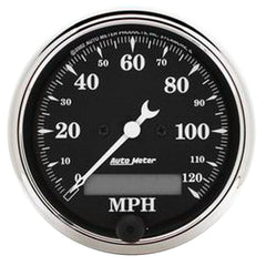 AutoMeter - AutoMeter Gauge Speedo. 3-1/8in. 120MPH Elec. Prog. W/ Lcd Odo Old Tyme Blk - Demon Performance