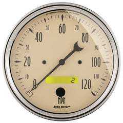 AutoMeter - AutoMeter Gauge Speedometer 5in. 120MPH Elec. Prog. W/ Lcd Odo Antique Beige - Demon Performance