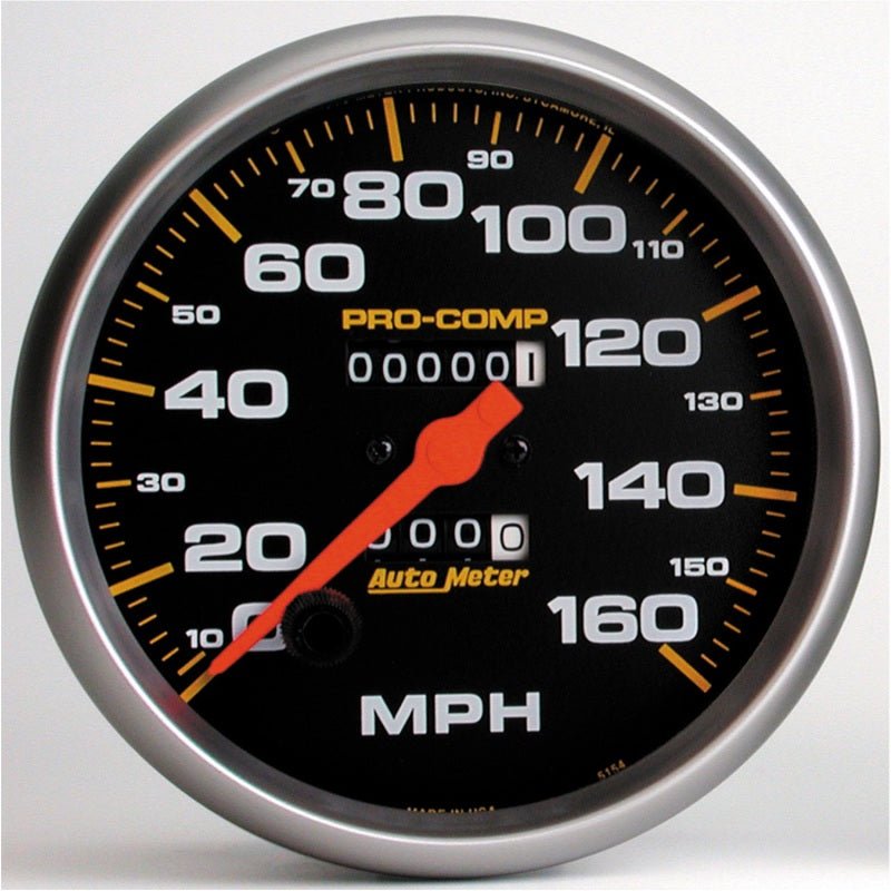 AutoMeter - AutoMeter Gauge Speedometer 5in. 160MPH Mechanical Pro-Comp - Demon Performance