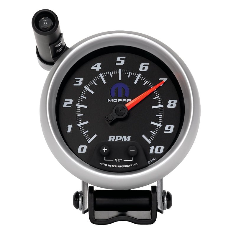 AutoMeter - AutoMeter Gauge Tach 3-3/4in. 10K RPM Pedestal W/ Ext. Quick-Lite Black Mopar - Demon Performance