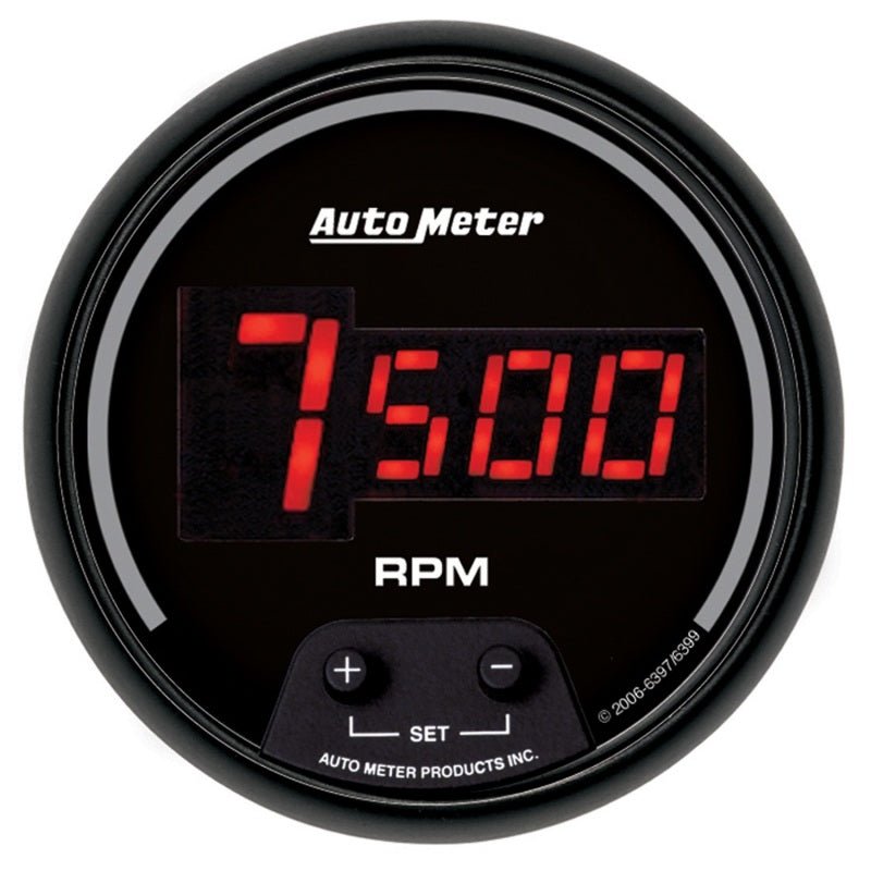 AutoMeter - AutoMeter Gauge Tach 3-3/8in. 10K RPM In-Dash Digital Black Dial W/ Red Led - Demon Performance