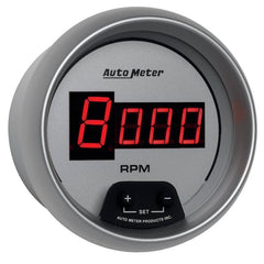 AutoMeter - AutoMeter Gauge Tach 3-3/8in. 10K RPM In-Dash Digital Silver Dial W/ Red Led - Demon Performance