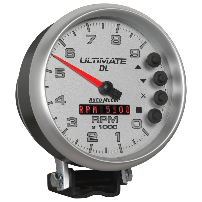 AutoMeter - AutoMeter Gauge Tach 5in. 9K RPM Pedestal Datalogging Ultimate Dl Playback Silver - Demon Performance