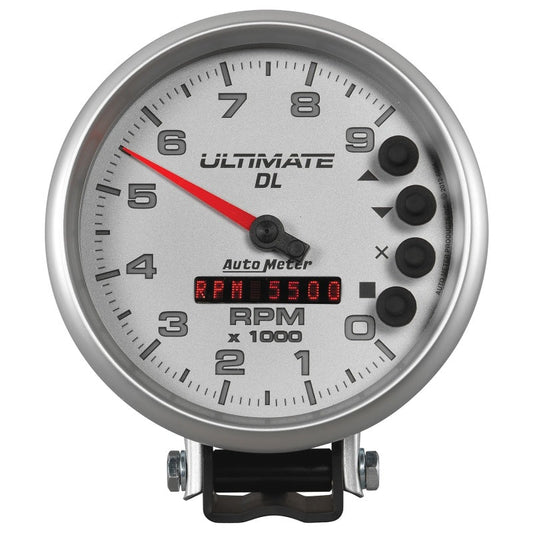 AutoMeter - AutoMeter Gauge Tach 5in. 9K RPM Pedestal Datalogging Ultimate Dl Playback Silver - Demon Performance