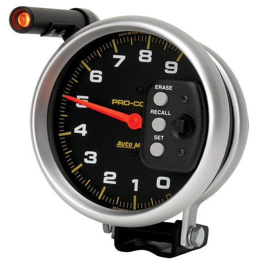 AutoMeter - AutoMeter Gauge Tach 5in. 9K RPM Pedestal W/ Quick Lite & Peak Memory Pro-Comp - Demon Performance