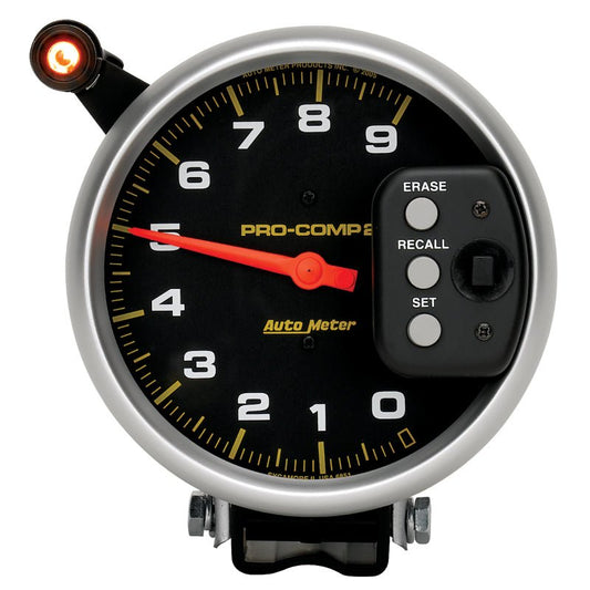 AutoMeter - AutoMeter Gauge Tach 5in. 9K RPM Pedestal W/ Quick Lite & Peak Memory Pro-Comp - Demon Performance