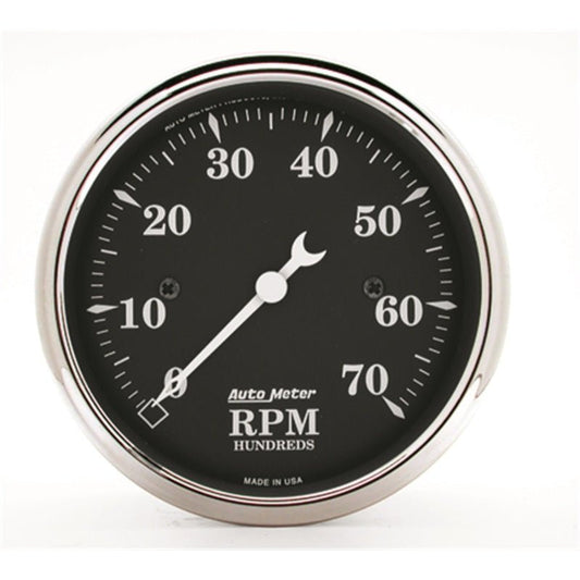 AutoMeter - AutoMeter Gauge Tachometer 3-1/8in. 7K RPM In-Dash Old Tyme Black - Demon Performance