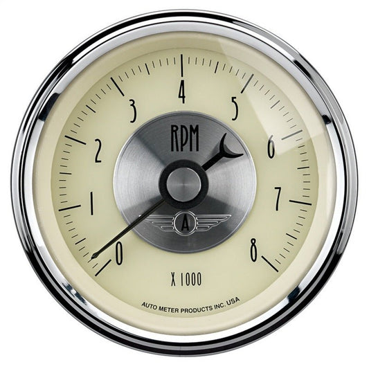 AutoMeter - AutoMeter Gauge Tachometer 3-3/8in. 8K RPM In-Dash Prestige Antq. Ivory - Demon Performance