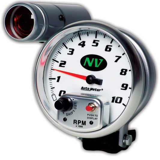 AutoMeter - AutoMeter Gauge Tachometer 5in. 10K RPM Pedestal W/ Ext. Shift-Lite NV - Demon Performance