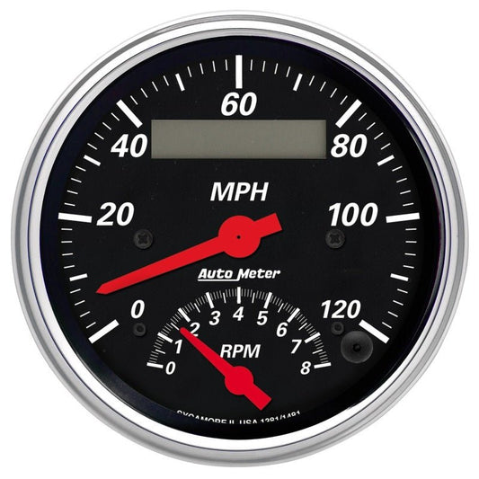 AutoMeter - AutoMeter Gauge Tach/Speedo 3-3/8in. 120MPH & 8K RPM Elec. Program. Designer Blk - Demon Performance
