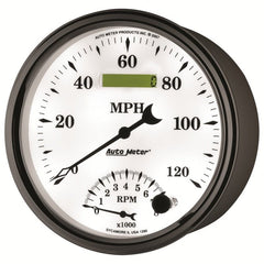 AutoMeter - AutoMeter Gauge Tach/Speedo 5in. 120MPH & 8K RPM Elec. Program Old Tyme White II - Demon Performance