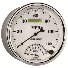 AutoMeter - AutoMeter Gauge Tach/Speedo 5in. 120MPH & 8K RPM Elec. Program Old Tyme White II - Demon Performance