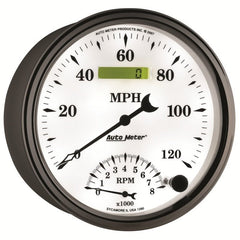 AutoMeter - AutoMeter Gauge Tach/Speedo 5in. 120MPH & 8K RPM Elec. Program Old Tyme White II - Demon Performance