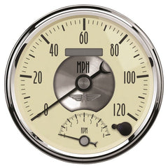 AutoMeter - AutoMeter Gauge Tach/Speedo 5in. 120MPH & 8K RPM Elec. Program. Prestige Antq. Ivory - Demon Performance