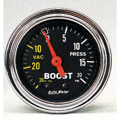 AutoMeter - AutoMeter Gauge Vac/Boost 2-1/16in. 30Inhg-20PSI Mechanical Traditional Chrome - Demon Performance