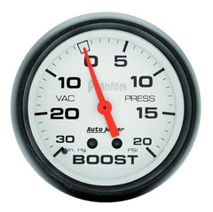 AutoMeter - AutoMeter Gauge Vac/Boost 2-5/8in. 30Inhg-20PSI Mechanical Phantom - Demon Performance