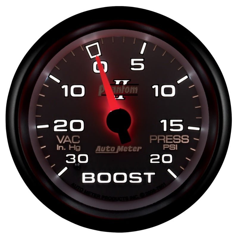 AutoMeter - AutoMeter Gauge Vac/Boost 2-5/8in. 30Inhg-20PSI Mechanical Phantom II - Demon Performance