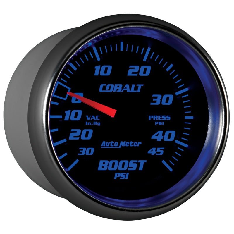 AutoMeter - AutoMeter Gauge Vac/Boost 2-5/8in. 30Inhg-45PSI Mechanical Cobalt - Demon Performance
