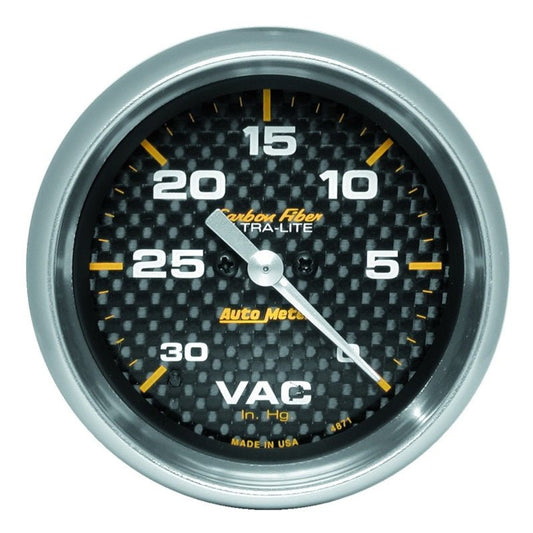 AutoMeter - AutoMeter Gauge Vacuum 2-5/8in. 30Inhg Digital Stepper Motor Carbon Fiber - Demon Performance