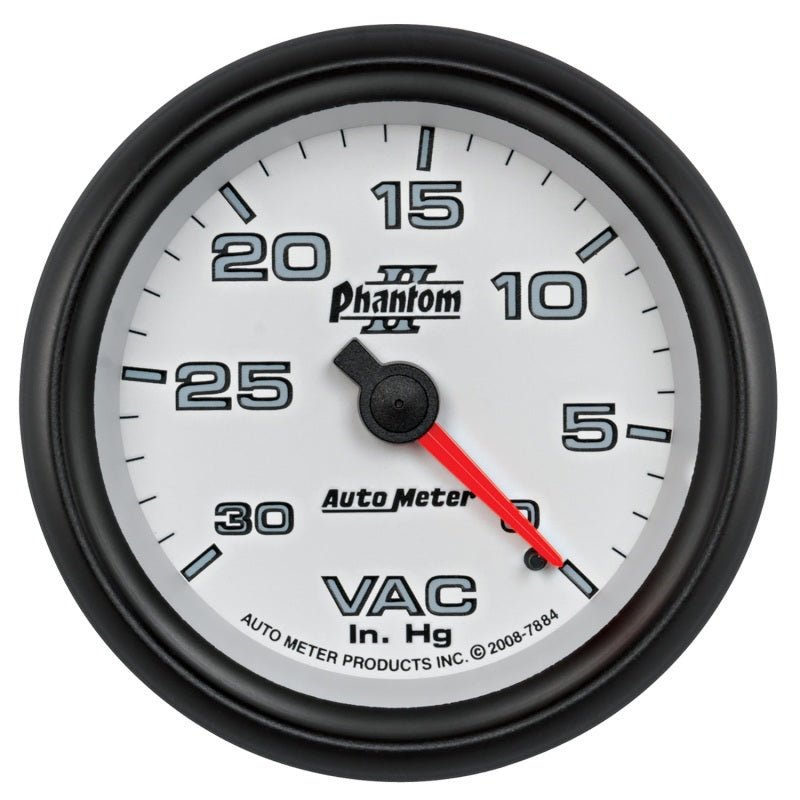 AutoMeter - AutoMeter Gauge Vacuum 2-5/8in. 30Inhg Mechanical Phantom II - Demon Performance