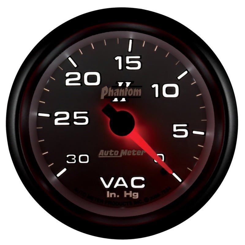 AutoMeter - AutoMeter Gauge Vacuum 2-5/8in. 30Inhg Mechanical Phantom II - Demon Performance