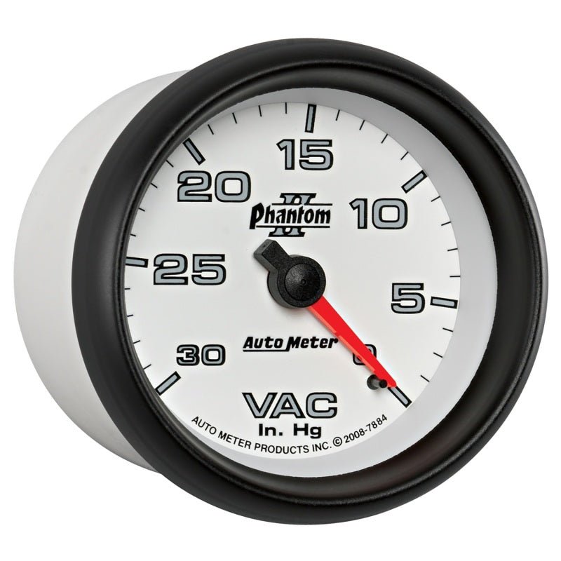AutoMeter - AutoMeter Gauge Vacuum 2-5/8in. 30Inhg Mechanical Phantom II - Demon Performance