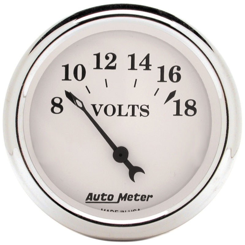 AutoMeter - AutoMeter Gauge Voltmeter 2-1/16in. 18V Elec Old Tyme White - Demon Performance