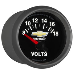 AutoMeter - AutoMeter Gauge Voltmeter 2-1/16in. 18V Electric Chevy Gold Bowtie - Demon Performance