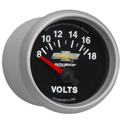 AutoMeter - AutoMeter Gauge Voltmeter 2-1/16in. 18V Electric Chevy Gold Bowtie - Demon Performance
