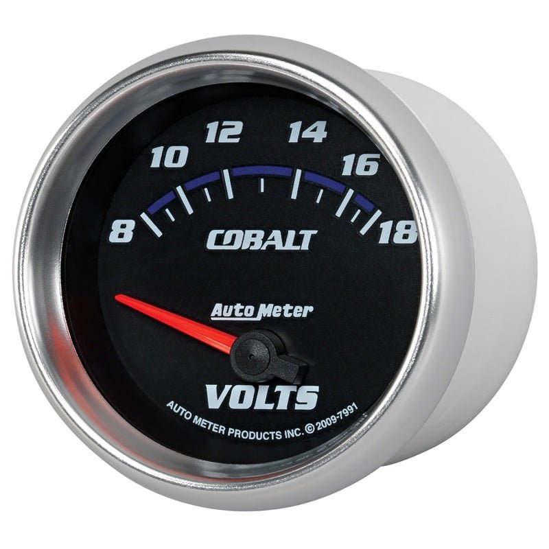 AutoMeter - AutoMeter Gauge Voltmeter 2-5/8in. 18V Electric Cobalt - Demon Performance