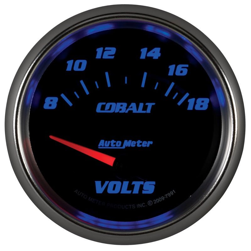 AutoMeter - AutoMeter Gauge Voltmeter 2-5/8in. 18V Electric Cobalt - Demon Performance