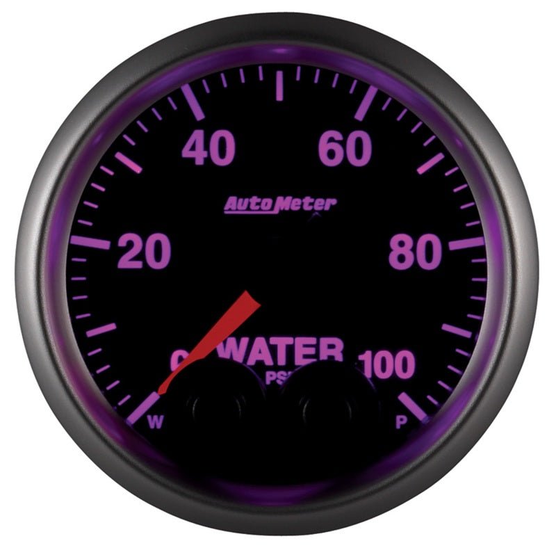 AutoMeter - AutoMeter Gauge Water Press 2-1/16in. 100PSI Stepper Motor W/Peak & Warn Elite - Demon Performance