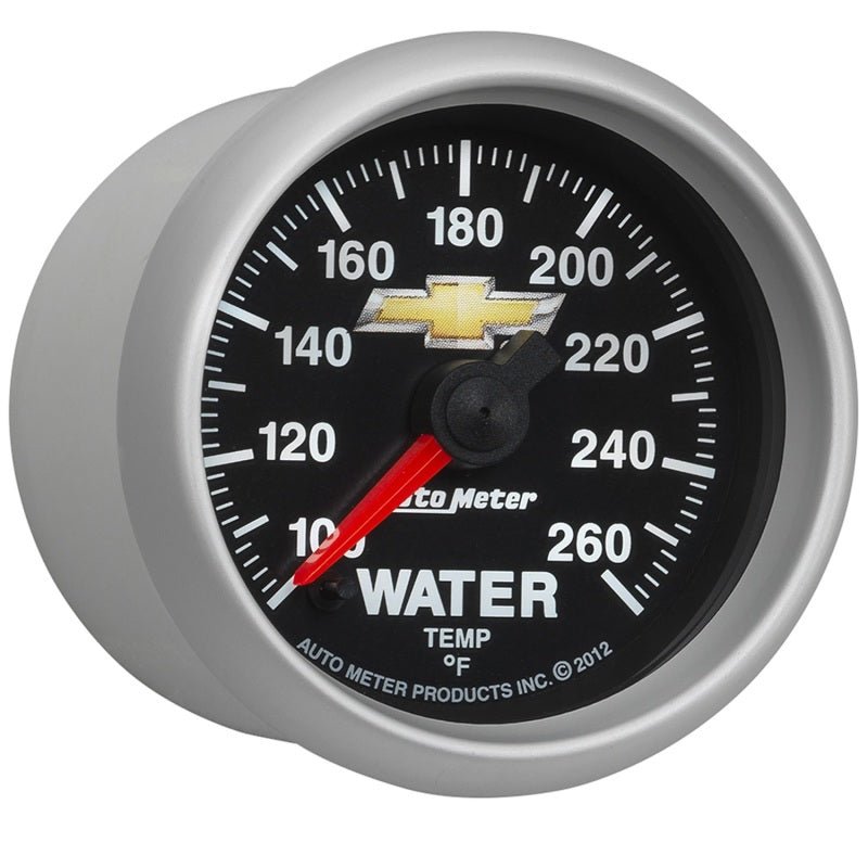 AutoMeter - AutoMeter Gauge Water Temp 2-1/16in. 100-260 Deg. F Digital Stepper Motor Chevy Gold Bowtie - Demon Performance