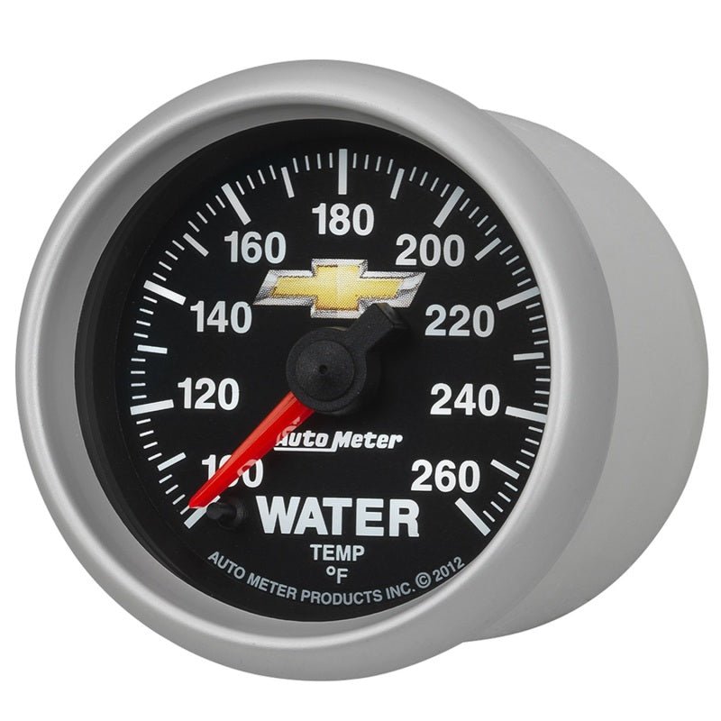 AutoMeter - AutoMeter Gauge Water Temp 2-1/16in. 100-260 Deg. F Digital Stepper Motor Chevy Gold Bowtie - Demon Performance