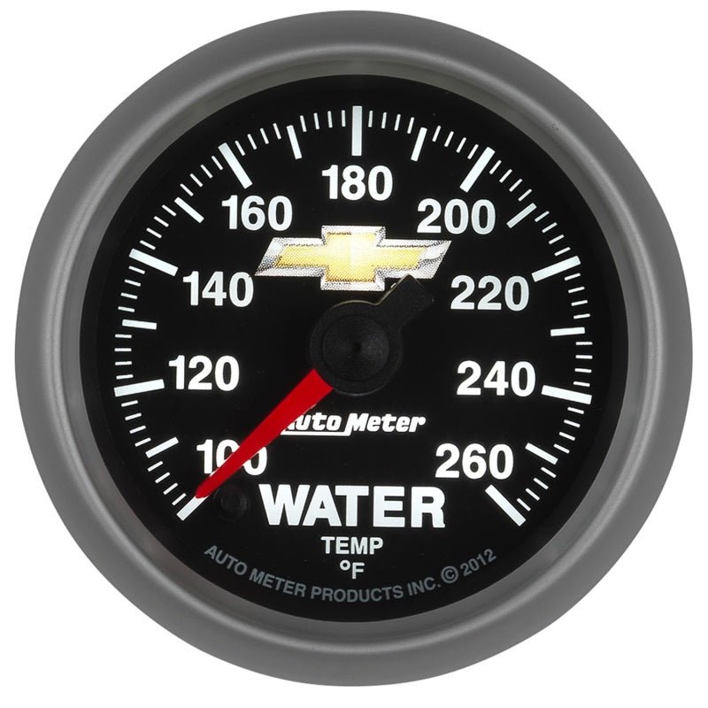 AutoMeter - AutoMeter Gauge Water Temp 2-1/16in. 100-260 Deg. F Digital Stepper Motor Chevy Gold Bowtie - Demon Performance
