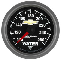 AutoMeter - AutoMeter Gauge Water Temp 2-1/16in. 100-260 Deg. F Digital Stepper Motor Chevy Gold Bowtie - Demon Performance