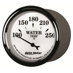 AutoMeter - AutoMeter Gauge Water Temp 2-1/16in. 250 Deg. F Elec Old Tyme White II - Demon Performance