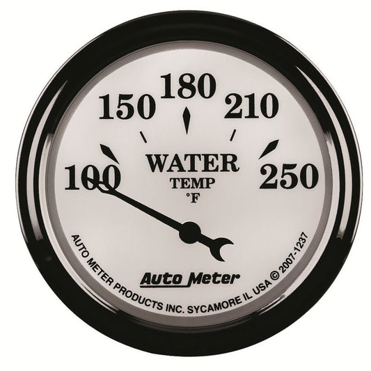 AutoMeter - AutoMeter Gauge Water Temp 2-1/16in. 250 Deg. F Elec Old Tyme White II - Demon Performance