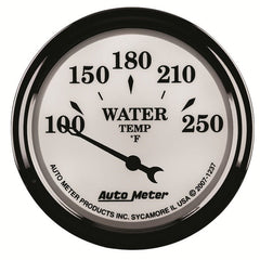 AutoMeter - AutoMeter Gauge Water Temp 2-1/16in. 250 Deg. F Elec Old Tyme White II - Demon Performance